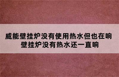 威能壁挂炉没有使用热水但也在响 壁挂炉没有热水还一直响